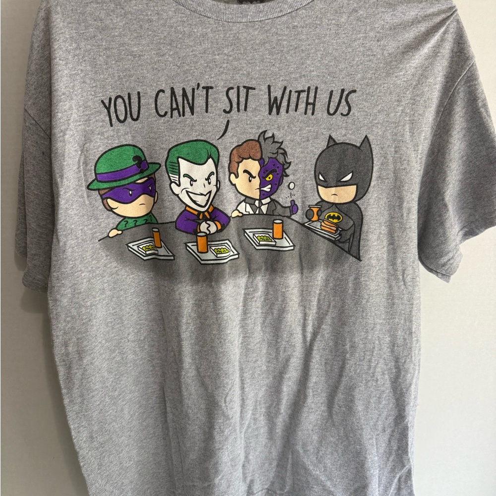 Batman Gray Short Sleeve Tee with Playful Graphic